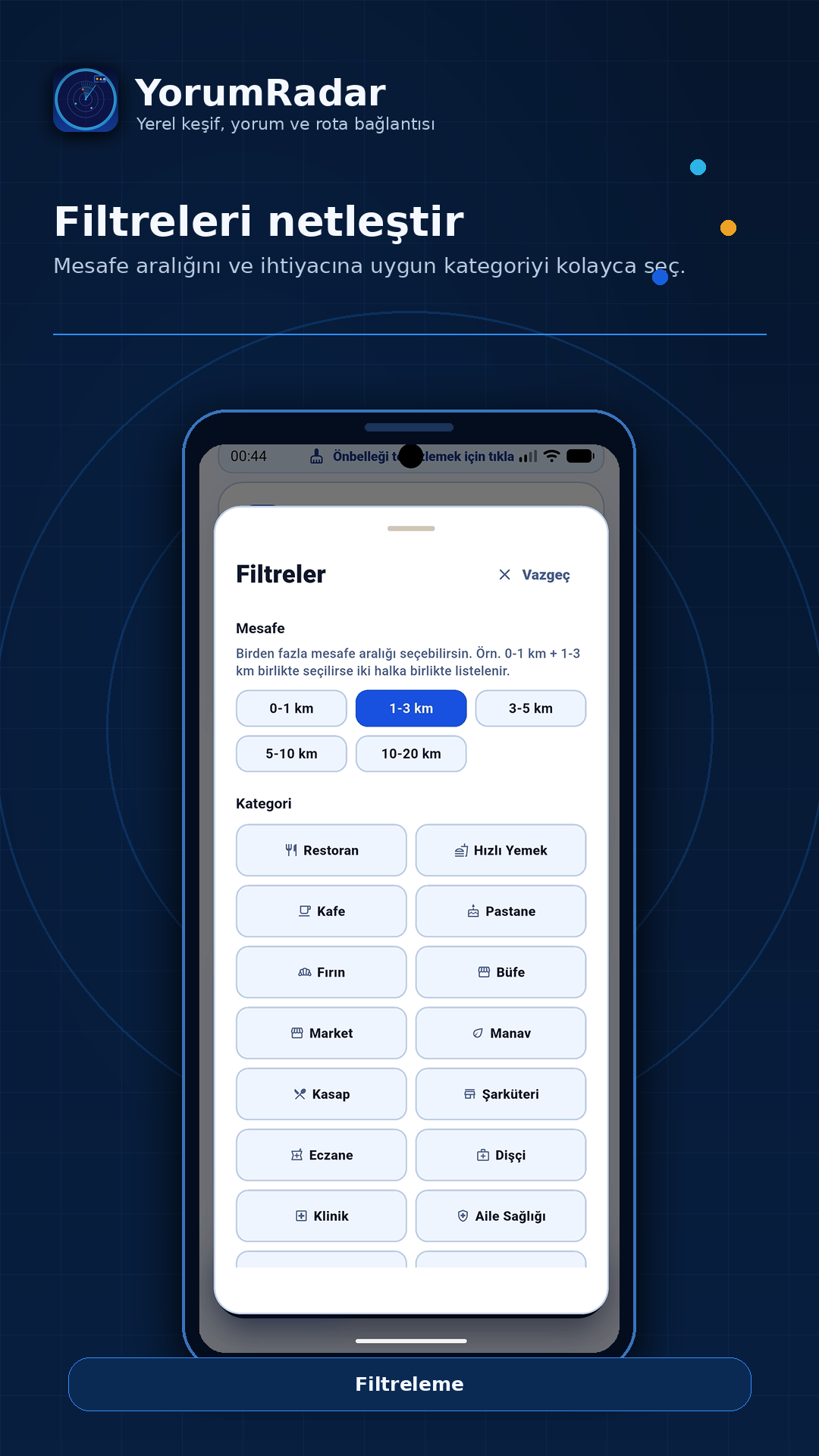 YorumRadar filtreleme ekranı